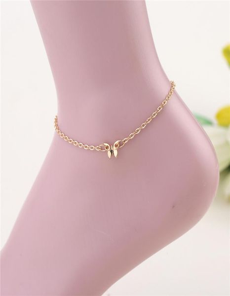 

jewelry temperament butterfly lady anklet simple gold plated anklet7394255, Red;blue