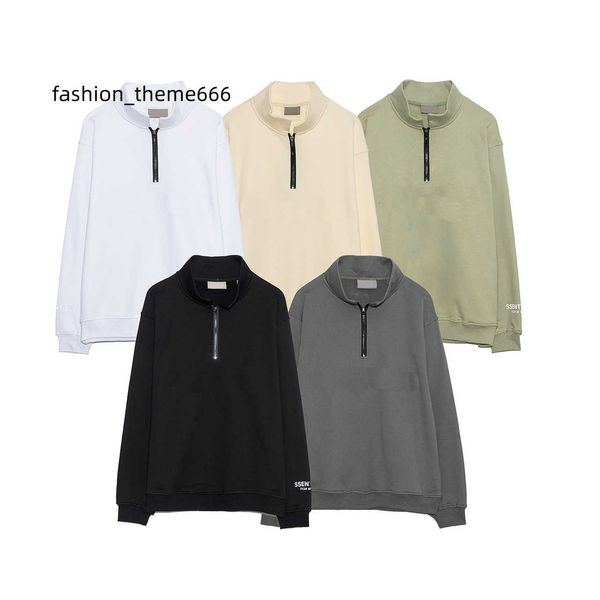

fall/winter half zipper designer hoodie ess warm hooded hoodies sweater suit men womens fashion streetwear pullover sweatshirts loose hoodie, Black