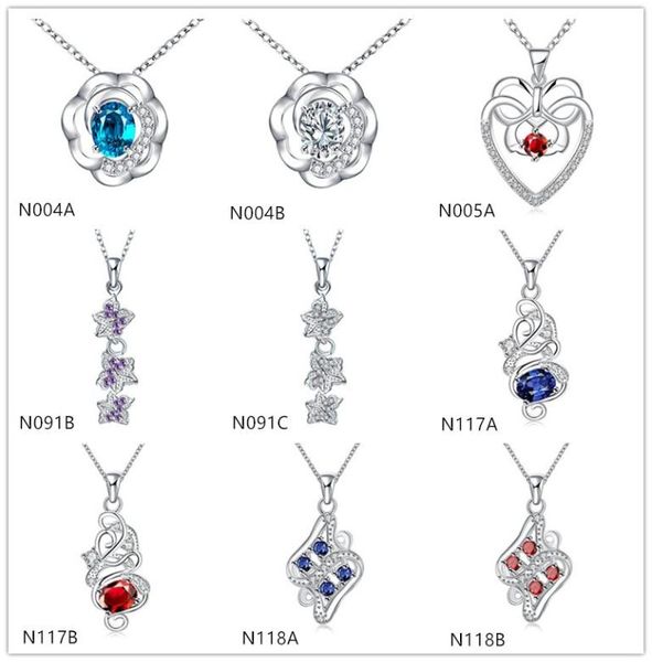 

new arrival fashion women039s gemstone 925 silver necklace pendant 10 pieces a lot mixed stylesterling silver pendant ne4997329