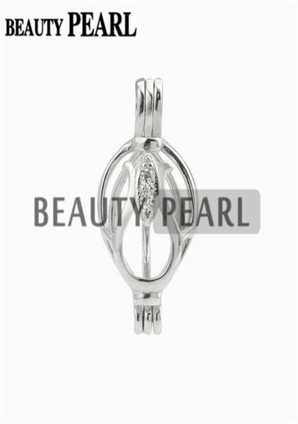 

5 pieces pearl cage pendant flower zircon charm pick pearl 925 sterling silver jewellery pendant mountings1128258