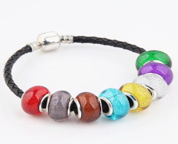 

bling glass bead charms for bracelets enamel pendants fashion7138815, Black