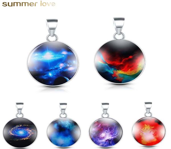 

new arrival space universe galaxy glass pendant for necklace nebula dreamy glass ball charm for diy men women jewelry1853537, Bronze;silver