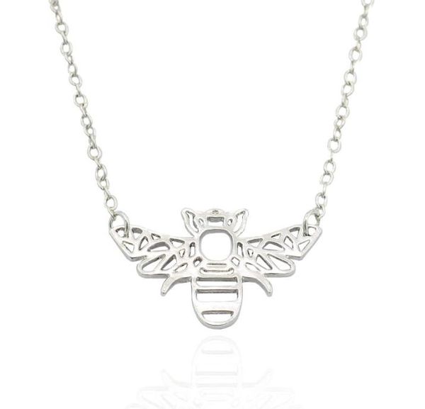 

jewelry wild animal origami bee pendant necklaces pendants necklace party honey accessories link chain everyday ketting gift ann5916469, Silver