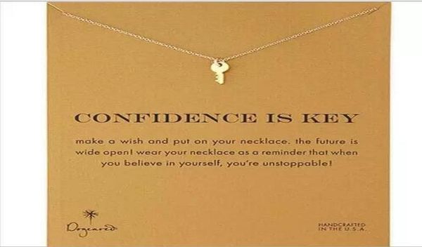 

dogeared necklace with keyconfidence is key silver and gold color no fade and 071622