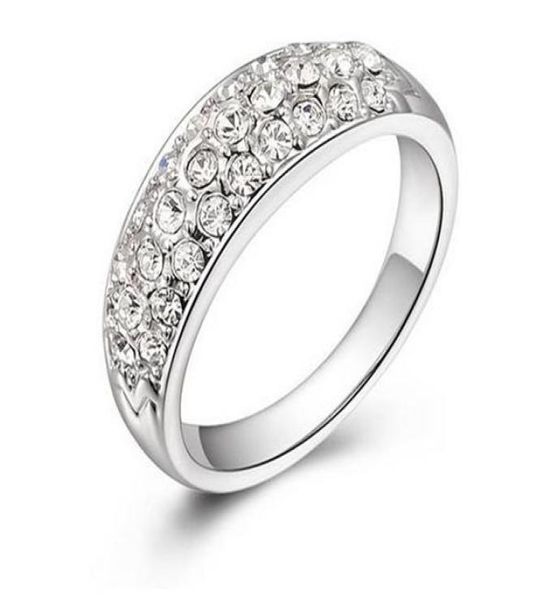 

new arrival luxury austria crystal silver ring 925 sterling silver with full shining diamond various size2892615
