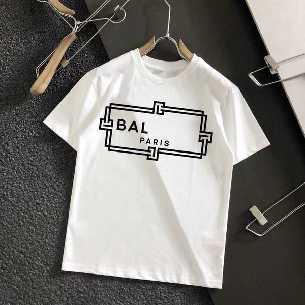 

bal luxury t-shirt woman hoodie chest letter print round neck pullover casual shirt summer thin sweater sportswear cotton sweatshirt ovresiz, White