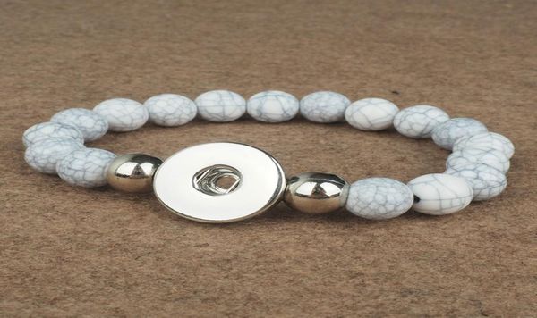 

fashion nature stone snap bracelets beads bracelet diy buttons jewelry can fit 18mm buttons 100004113047257, Golden;silver