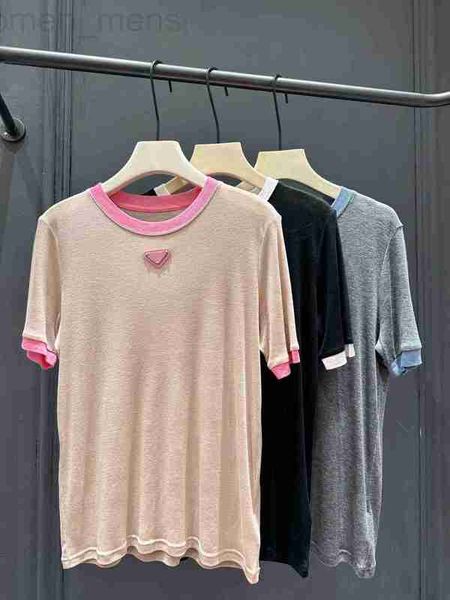 

women's t-shirt designer 2023 summer women 3 colour o-neck t shirts fashion design short sleeve tshirts lady loose tees luxury casual, White