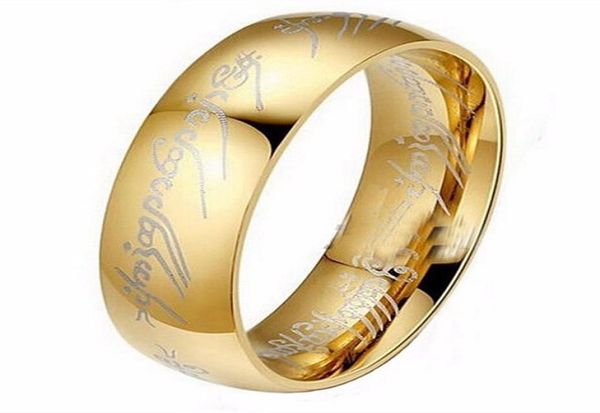 

fashion jewelry the lord of the rings for men 18k gold plating stainless steel ring for mens titanium ring9899277, Silver