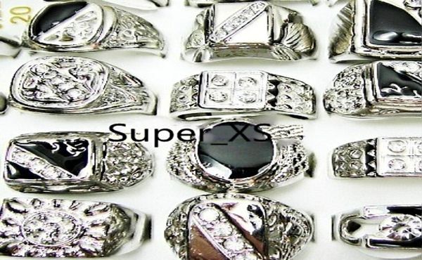 

fashion enamel silver plated finger rings lot for men whole jewelry bulk packs lr009 8162039