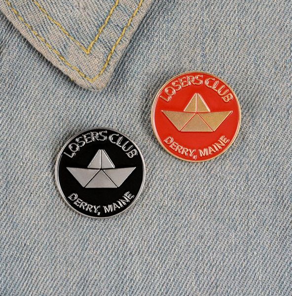 

boat pattern enamel pin brooch black red round lapel pins personality fun badge couple simple simple creative shirt bag jewelry6693786, Gray