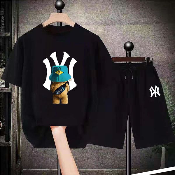 

men's tracksuits bear luxury short sets cotton mens designer clothes oversized women comfy tshirt shorts brand outfit fashion hip hop s, Gray
