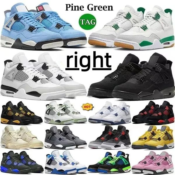 

shoes basketball sneakers designer shoes j4 4s luxurys for men air jumpman 4 4s black cat 4s pine green retro military black white sneaker