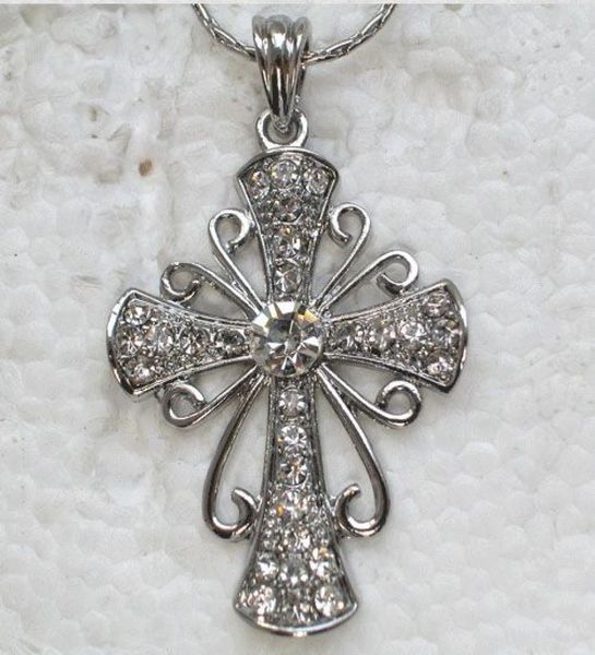 

whole crystal rhinestone cross necklaces pendants chains f1676238264, Silver