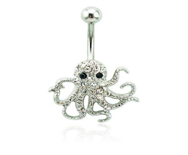 

brand new belly button rings surgical steel barbell white rhinestone ocs navel rings body piercing jewelry2615763, Silver