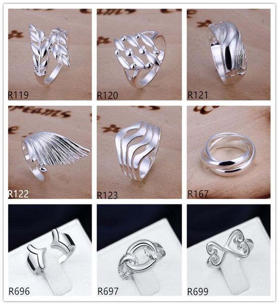 

plated sterling silver ring 10 pieces a lot mixed style emr4brand new burst models fashion 925 silver plate ring5155846