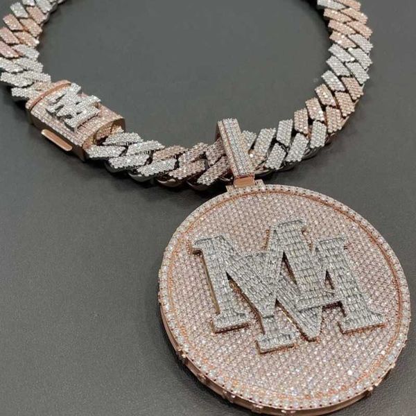 

passes tester vvs moissanite pendant cuban chain mossanite pendant custom moissanite pendant, Silver