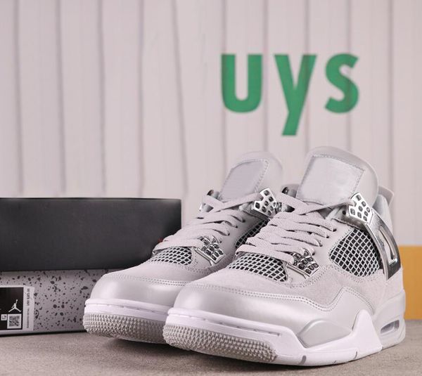 

basketball shoes 4 wmns frozen moments men shoes 4s light iron ore/sail-neutral grey-black-metallic silver sports sneakers aq9129-001
