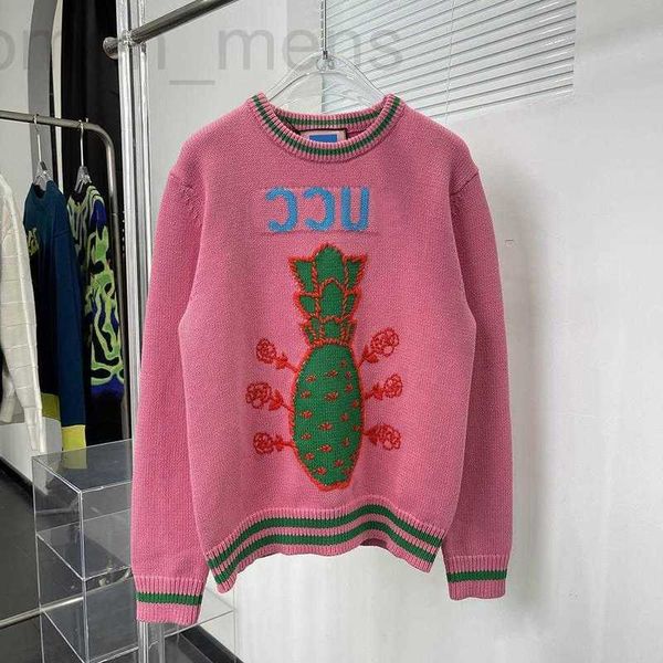 

women's blouses & shirts designer new pineapple series pink sweater with white upper body men's and women's woolen 2yj5