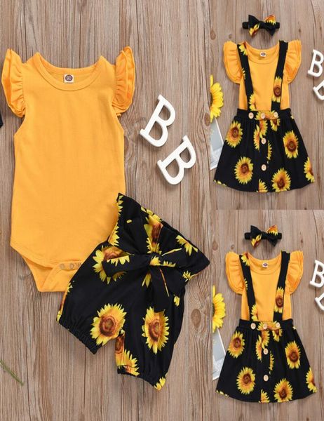 

2020 infant baby girls kid jumpsuit cotton print pants skirts clothes set5181559, White