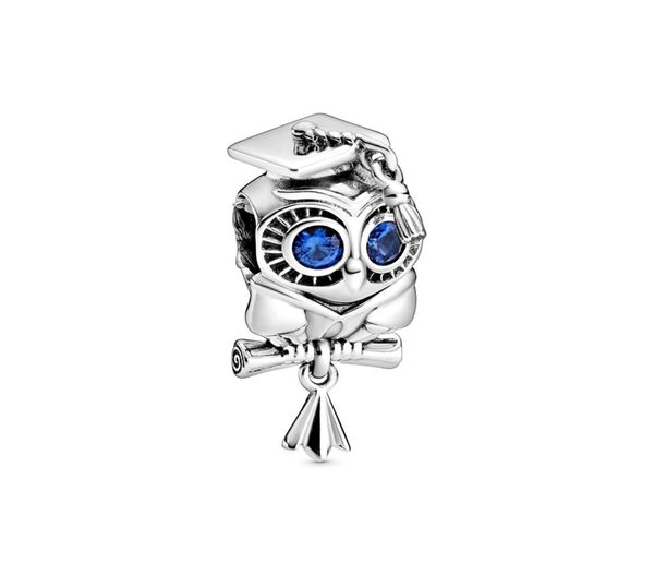 

authentic ale 925 sterling silver wise owl graduation charm beads 2020 new diy designer charms for fashion jewelry making charmes 2952700, Black