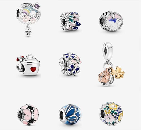 

fits bracelets 20pcs classic wreath pink butterfly dangle silver charms fits charms bracelet beads for jewelry making 925 sterling silver ch, Black