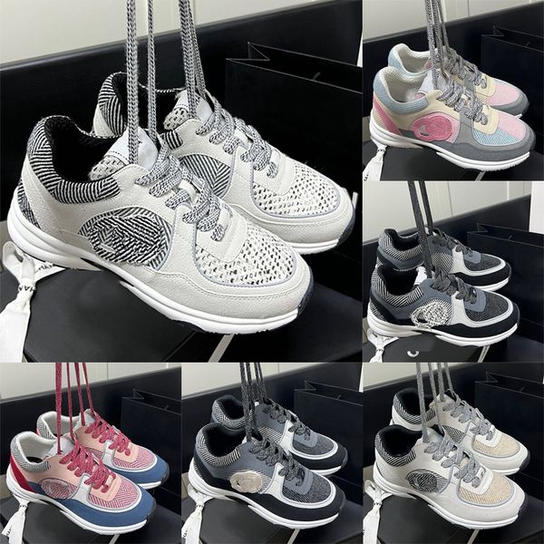 

channel shoes designer fashion luxury sneaker black and white panda shoes casual muffin platform luxury calfskin patchwork oblique new leath