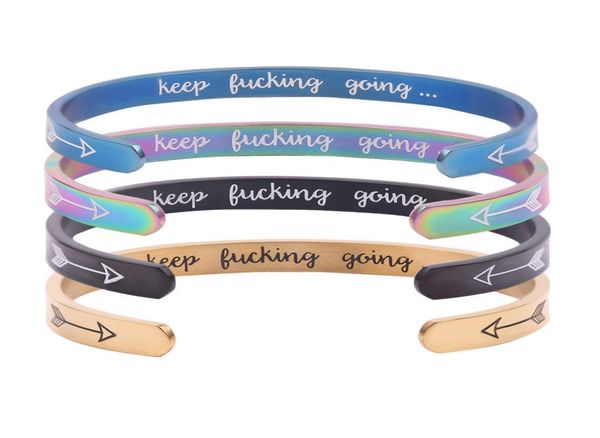 

arrow bracelet cshaped keep fucking going bracelets012349938097, Black