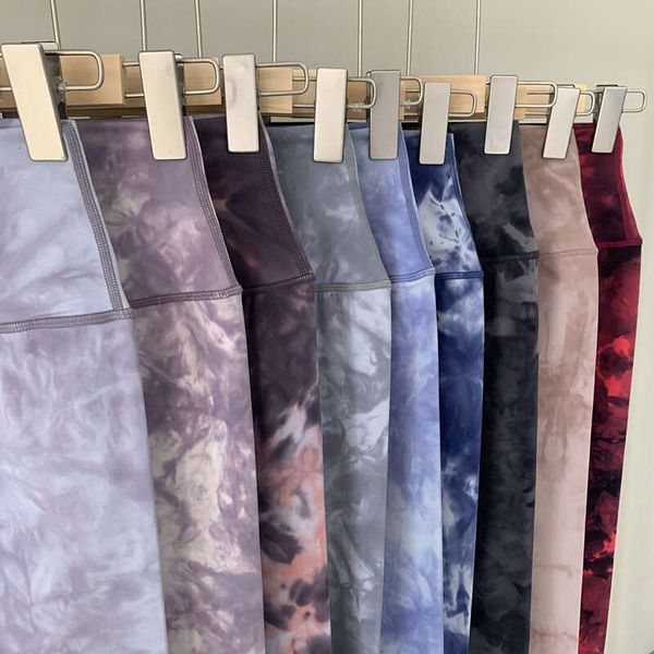 

lu-u tie dyed yoga pants with standard fiess pants, elastic fast brying exercise pants, slim running high waist hip lifting