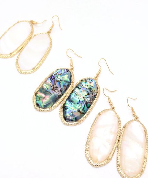 

fashion gold color geometry oval hexagon abalone shell charm dangle druzy drusy earrings for women brand jewelry2269947, Silver