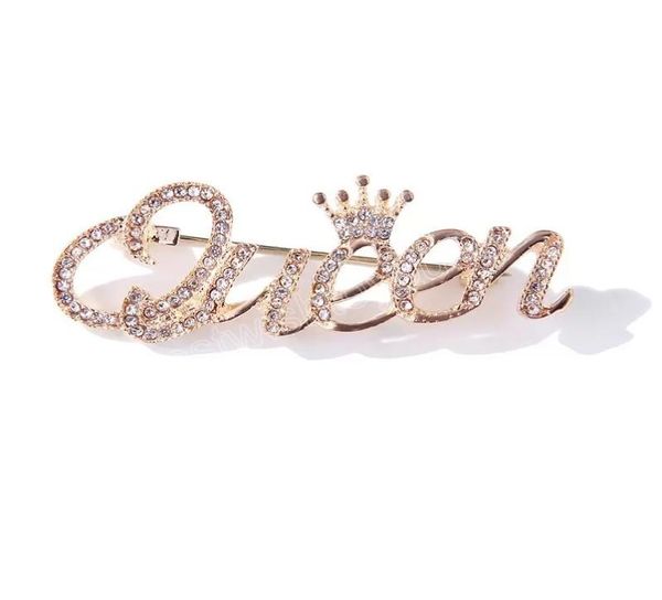 

fashion crystal crown letter queen brooch pin for women elegant bridal corsage brooches jewelry wedding accessories3307323, Gray