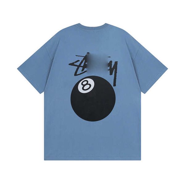 

stussys designers t shirt 2023 street fashion spring classic solid color eight number bowling printed round neck short sleeve t-shirt tees f, White;black