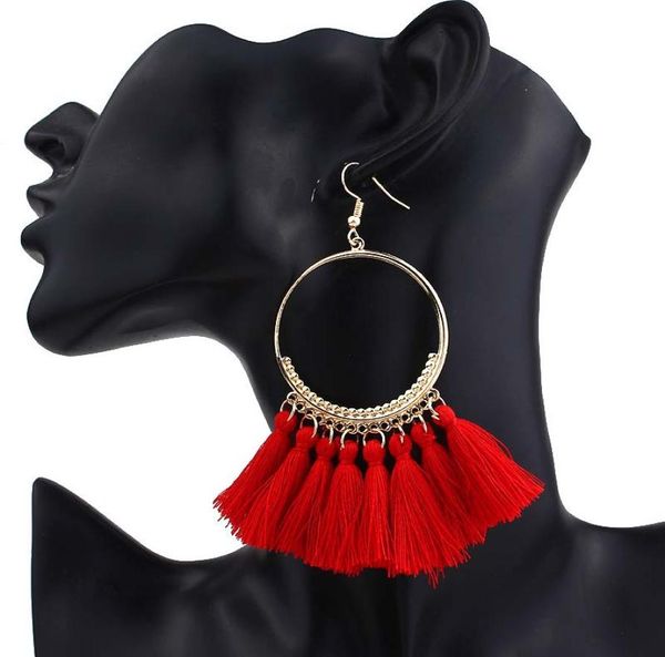 

bohemian tassel earrings for women ethnic big drop earrings boho handmade brincos fashion jewelry fringe dangle earings1805468, Silver