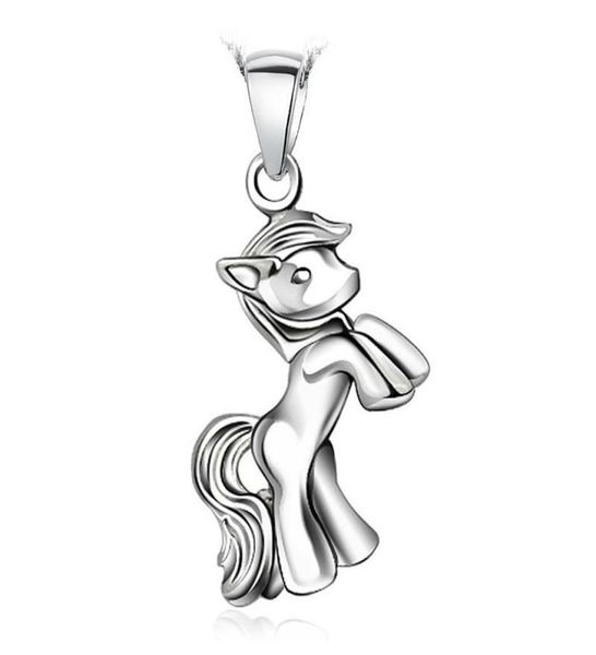 

925 sterling silver chinese blessing horse pendant necklace jewelry5463085