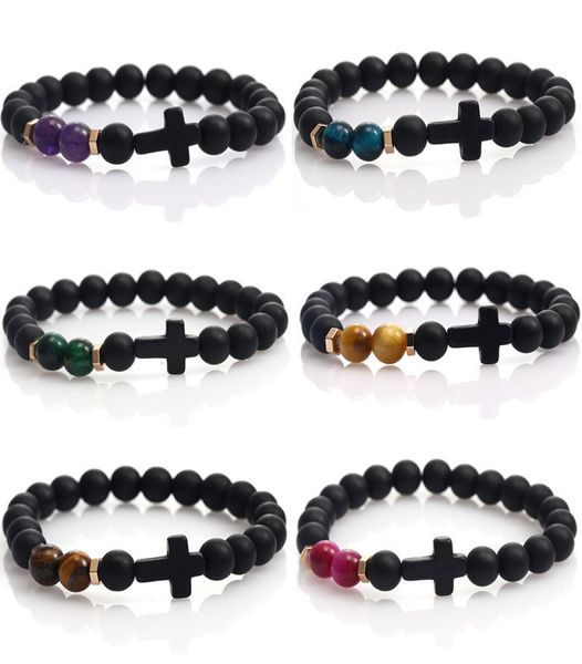 

jewellery 8 manual a string of beads elastic force bracelet hand string hand decorate cross natural stone sand tigereye bead brace7731608, Golden;silver