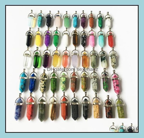 

pendant necklaces necklace jewelry crystals amethyst rose quartz bead chakra healing point women men natural stone pendants leat7949670, Silver