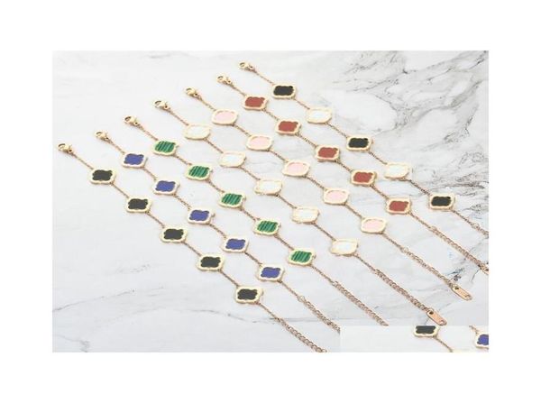 

charm bracelets 7 colors fashion designer clover bracelet lucky love expend glory riches fashions design women wedding party bangl5454683, Golden;silver