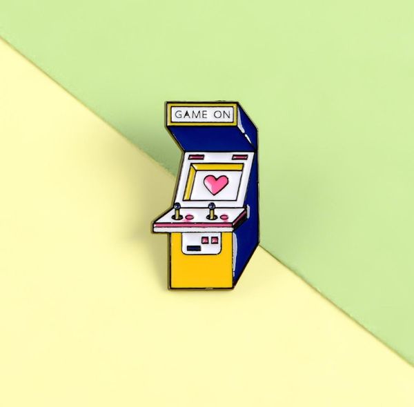 

vintage arcade game machine brooch pins lapel pin shirt bag video game badge tv game jewelry kids friends gift2466615, Gray