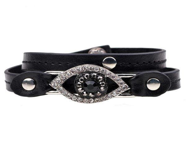 

pretty punk bracelet men vintage evil eye faux black leather weave bracelets jewelry for gift multilayer infinity bracelet9207376, Golden;silver