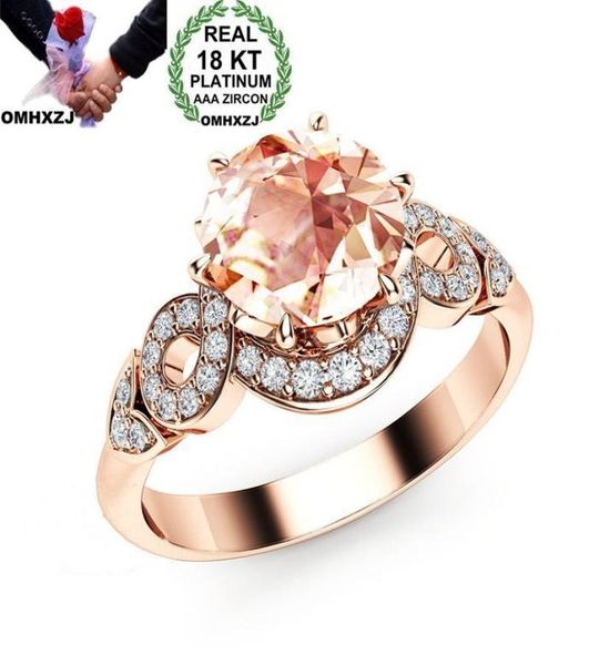 

omhxzj whole european fashion woman man party wedding gift luxury white round zircon 18kt rose gold ring rr5506848270, Golden;silver