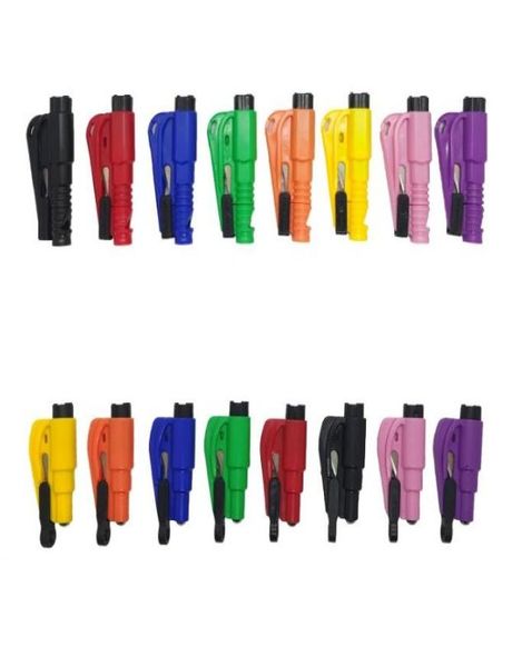 

16 colors 3in12in1 life saving hammer keychains portable emergency seat cut belt break window self defense keychain safety gl5033841, Slivery;golden