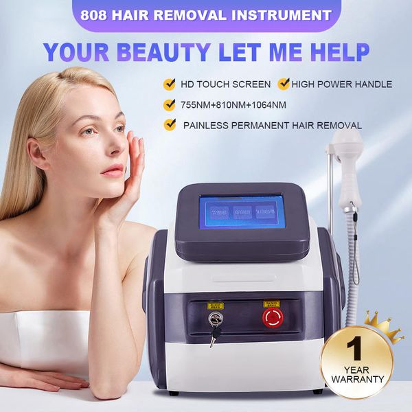 

808 diode hair removal 3 wavelength 755nm 808nm 1064nm diode permanent depilacion machine, Black