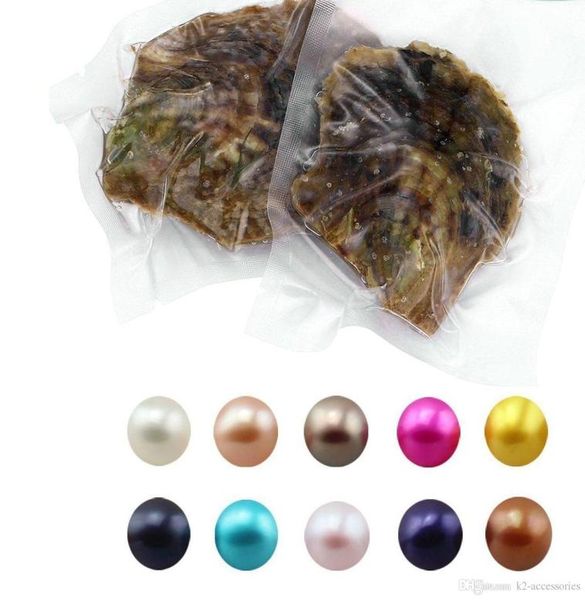 

100 pcs seawater akoya shell pearls oyster 28 colors mixed colors 67 mm cultured round pearl oyster vacuum packing 9041903, White