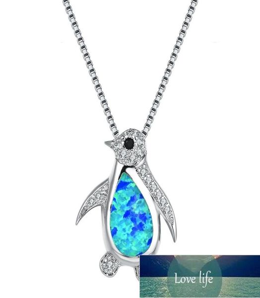 

fashion creative opal zircon penguin animal necklace pendant women romantic banquet wedding accessories charm jewelry gift factory1056369, Silver