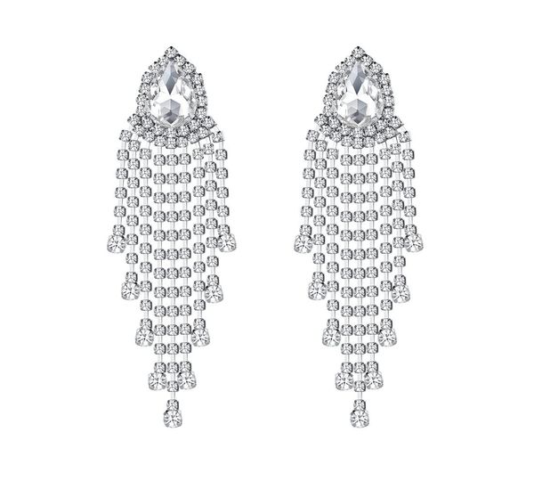 

dangle chandelier rhinestone earrings dangling tassel long sparkly sier prom party wedding for women ampdk1499791, Silver