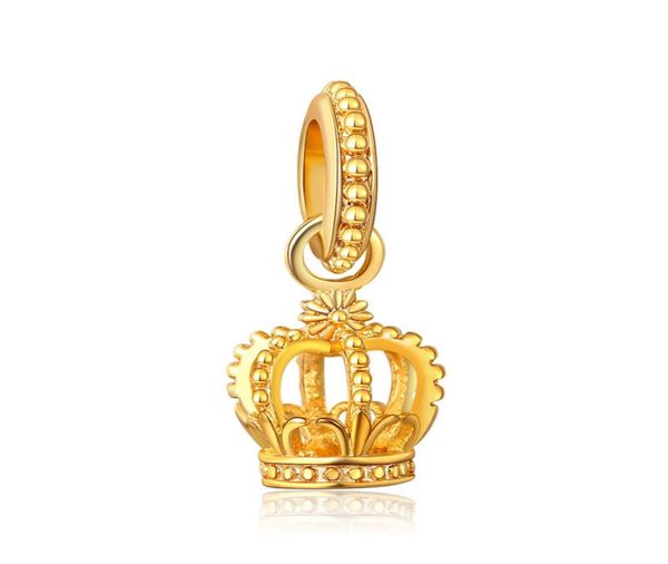 

14k gold plated imperial crown high imitation jewelry alloy charm european beads fit diy snake chain bracelet6299007, Bronze;silver