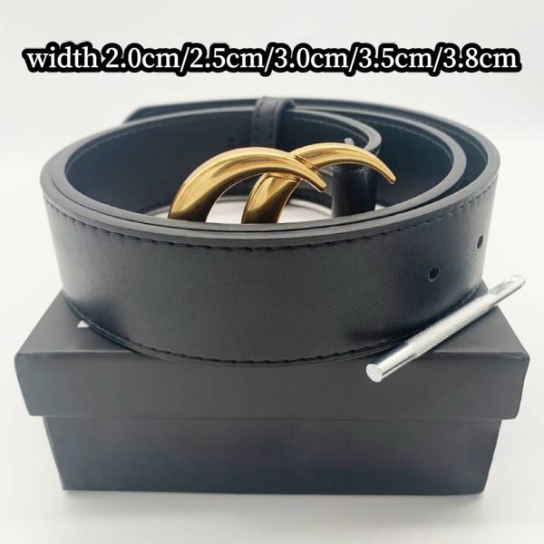 

assic men designers belts womens mens casual letter smooth buckle belt width 2.0cm 2.5cm 3.0cm 3.5cm 3.8cm with box promotion wholesale, Black;brown