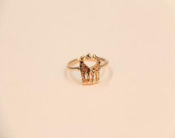 

fashion giraffe rings new animal style rose goldcolor silver ring for women whole and mixed color4988590, Golden;silver