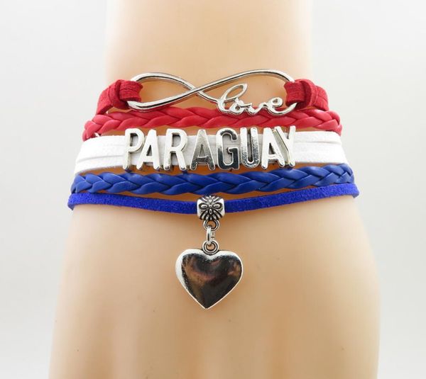 

infinity love paraguay bracelet heart charm paraguay flag bracelets bangles3134091, Golden;silver