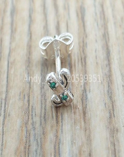 

andy jewel 925 sterling silver beads my lovely cactus single stud earring charms fits european style jewelry bracelets & necklace 2988489426, Black